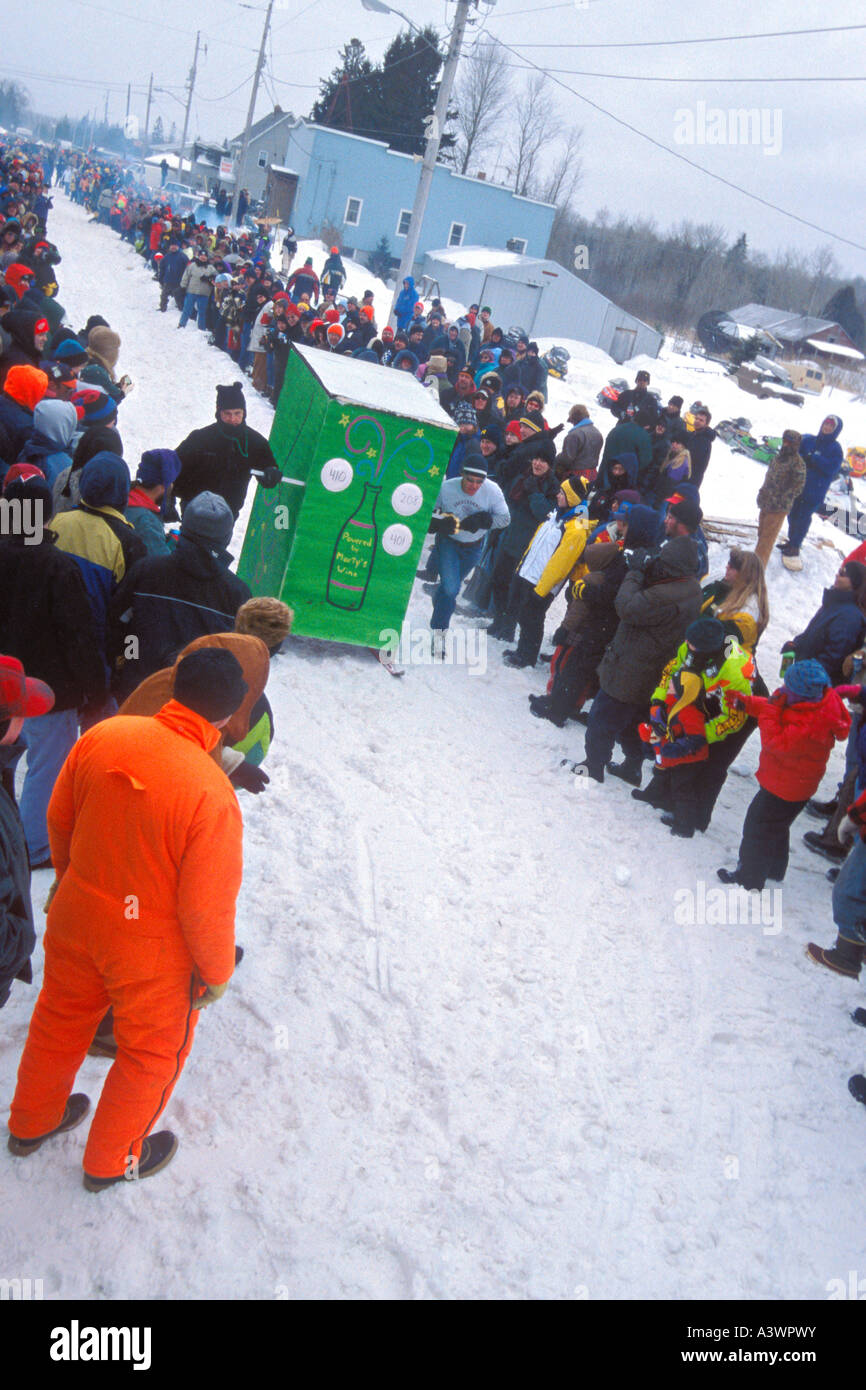 Trenary, Michigan Outhouse Races Stock Photo Alamy