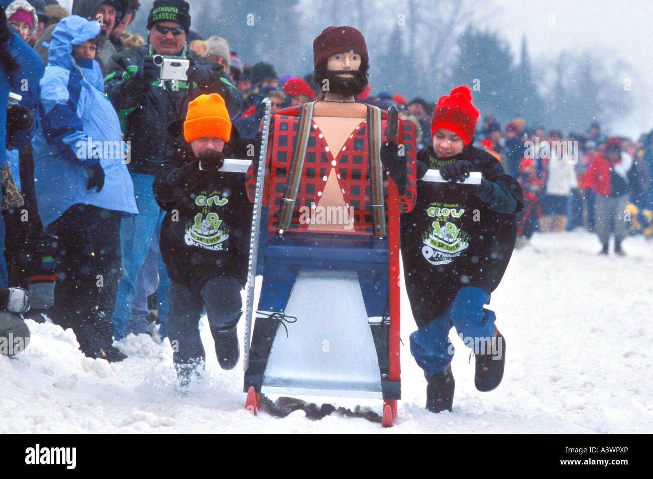 Trenary, Michigan Outhouse Races Stock Photo Alamy