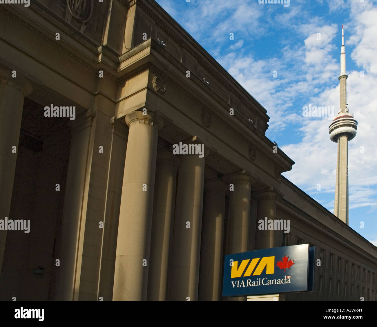 Canada Ontario Toronto Union Station CN Tower Stock Photo - Alamy