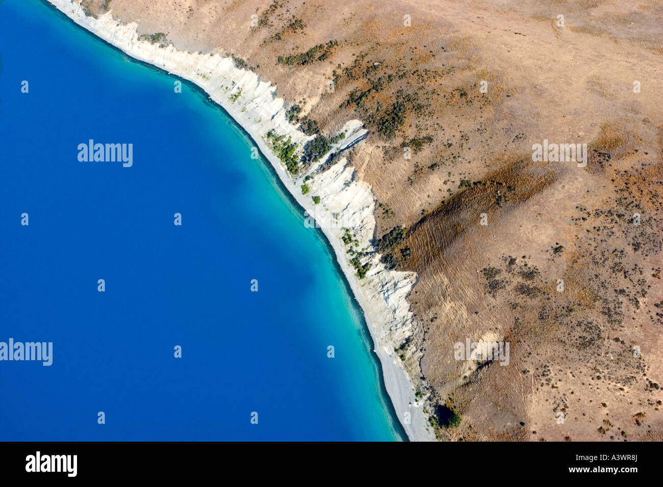 Aerial shots taken over lake Tekapo South Island New Zealand Stock ...