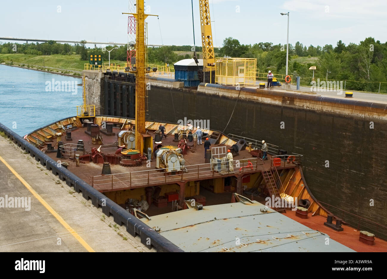 Canada Ontario Welland Canal ship exiting lock Stock Photo - Alamy