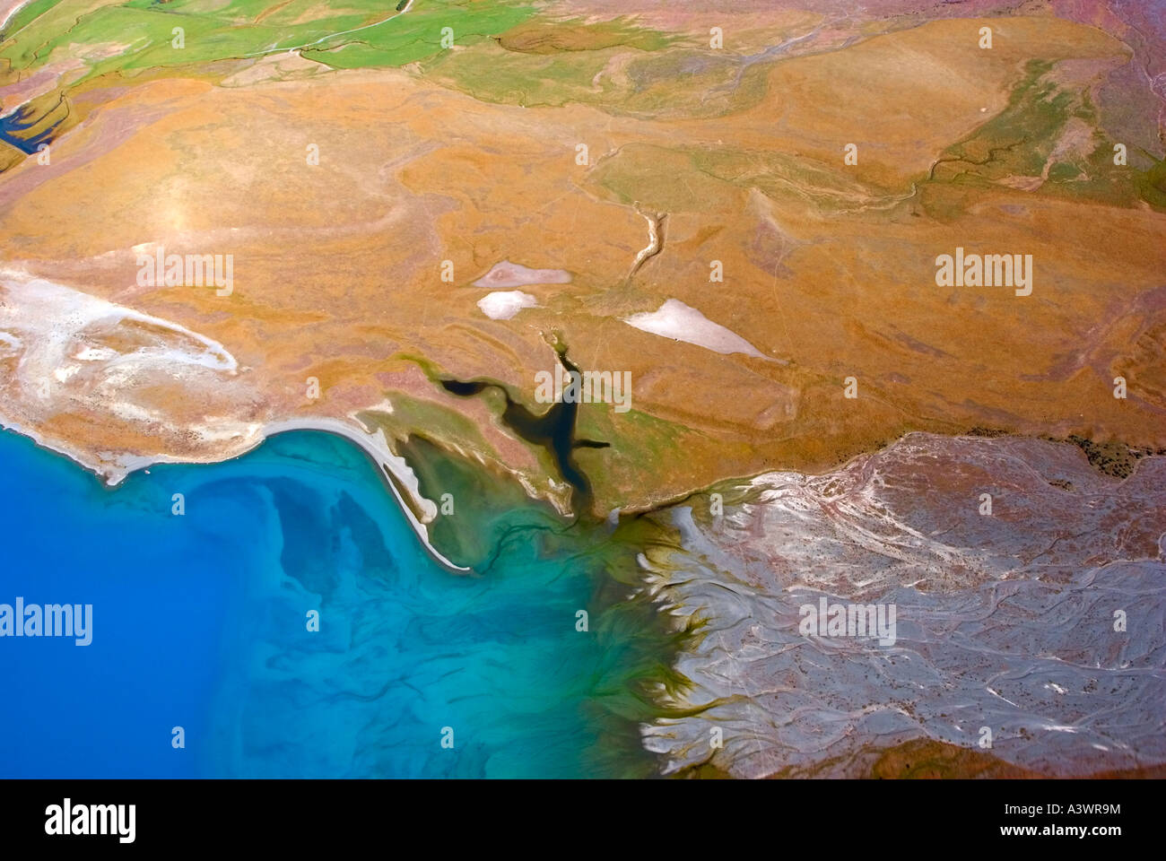 Aerial shots taken over lake Tekapo South Island New Zealand Stock ...