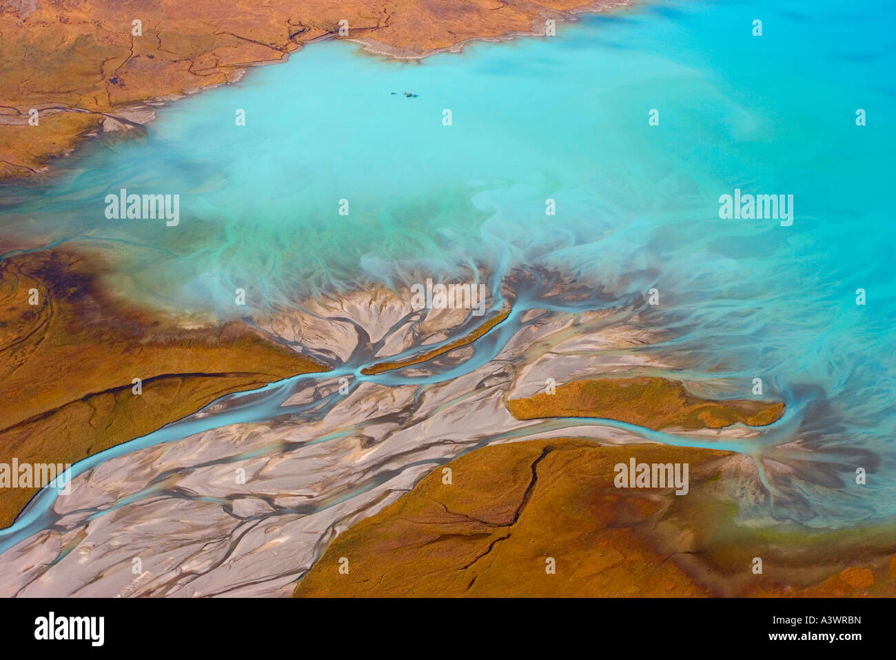 Aerial shots taken over lake Tekapo South Island New Zealand Stock ...