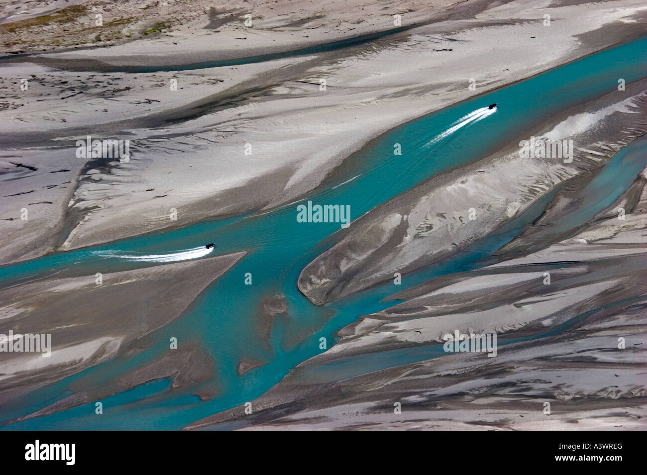 Aerial shots taken over lake Tekapo South Island New Zealand Stock ...