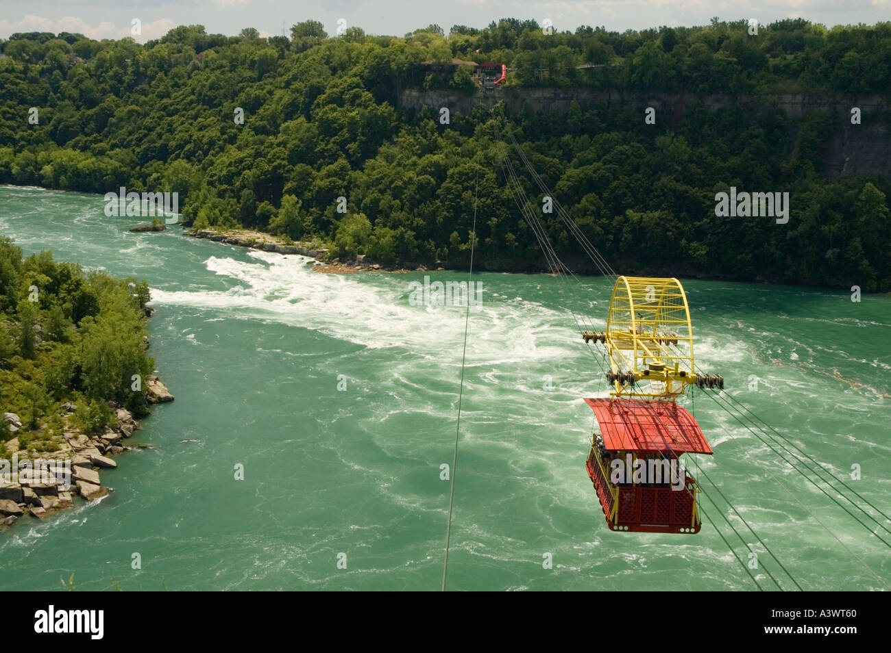Canada Ontario Niagara Falls Spanish Aerocar over The Whirlpool on the Niagara River Stock Photo