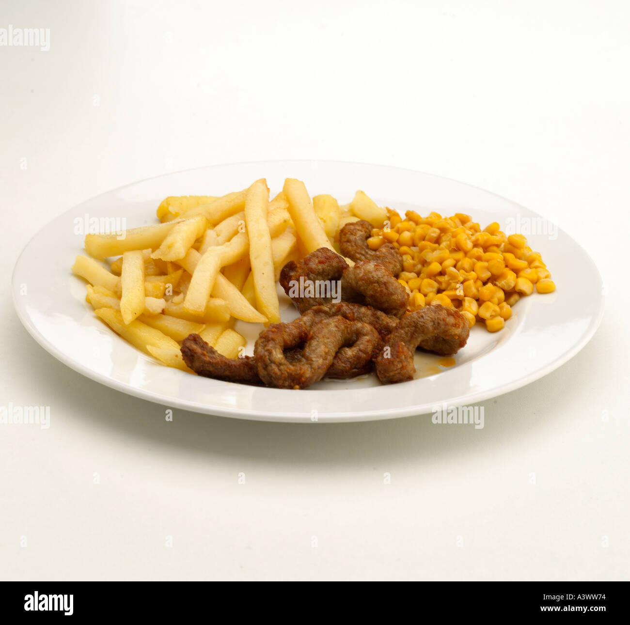 Turkey twizzlers chips and corn Keywords school dinner fast food