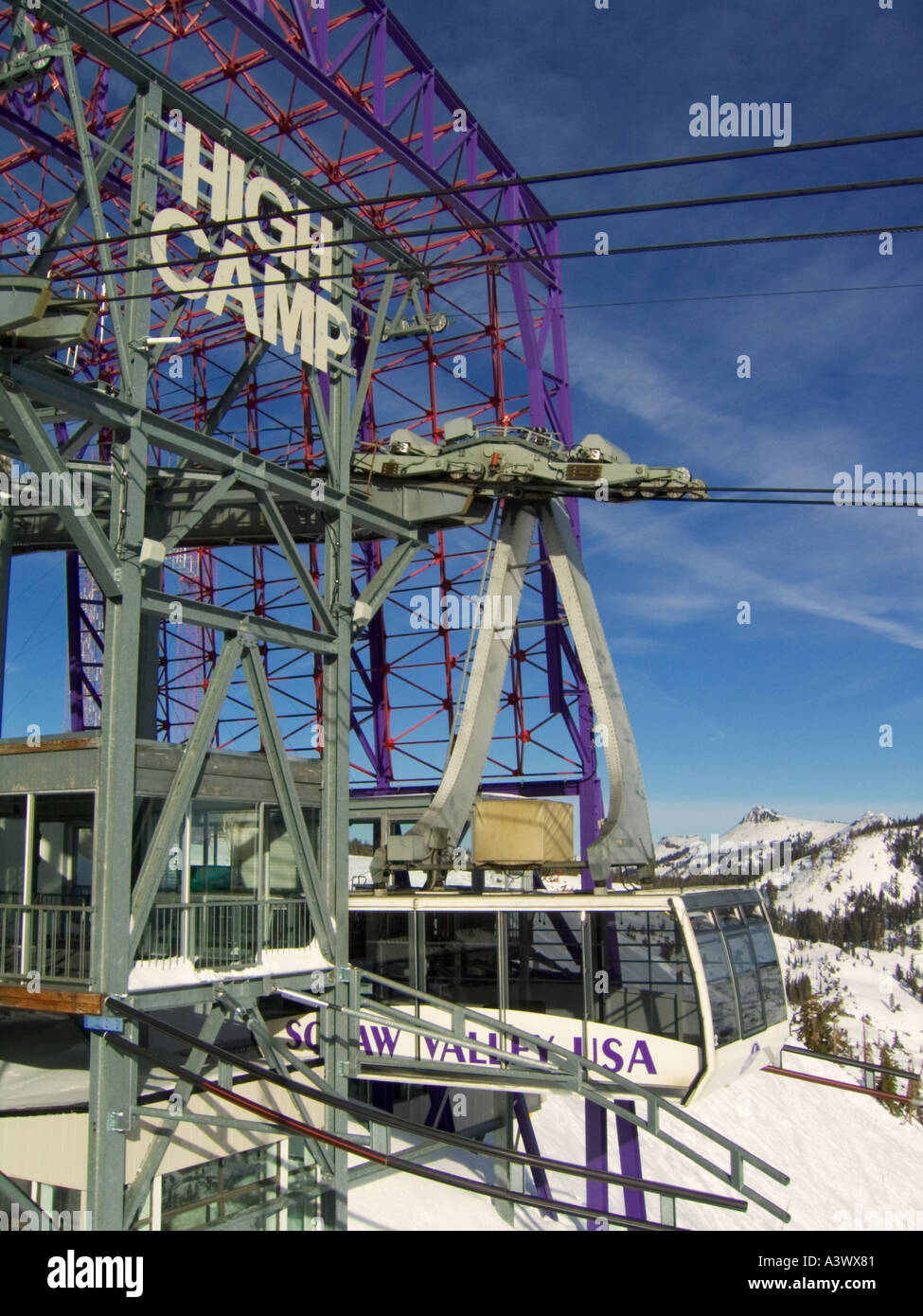 California Squaw Valley USA High Camp Cable Car ski snowboard resort
