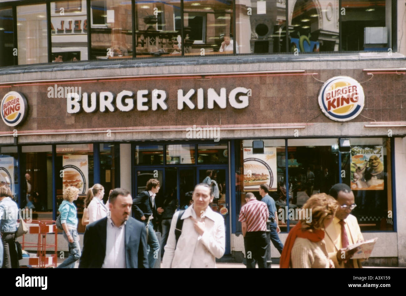 Burger King outlet near Leicester Square London England UK Europe Stock Photo