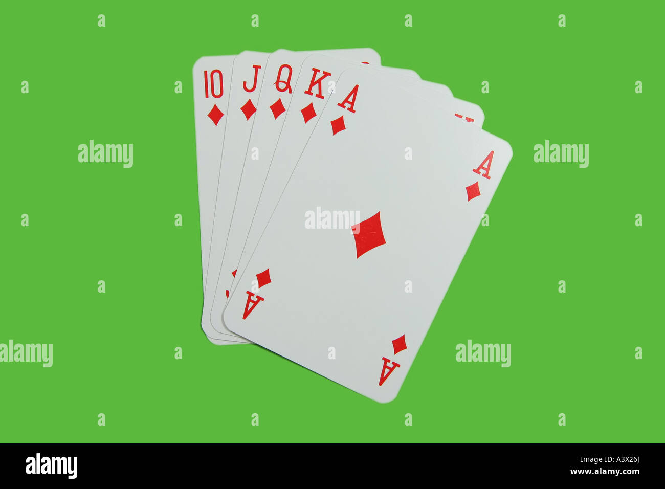 royal straight flush hand Stock Photo Alamy