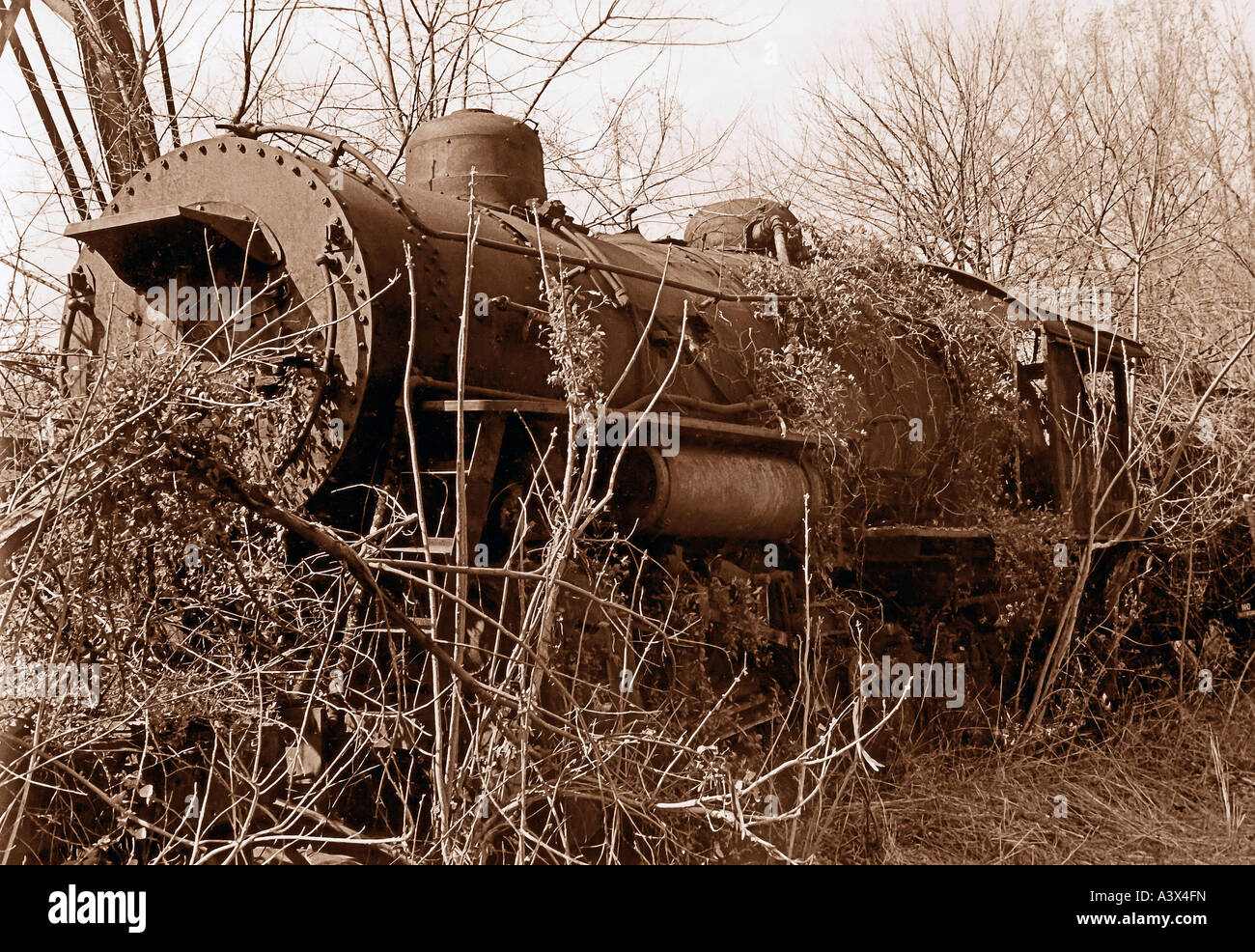 Abandoned steam engine near Roanoke Virginia Stock Photo