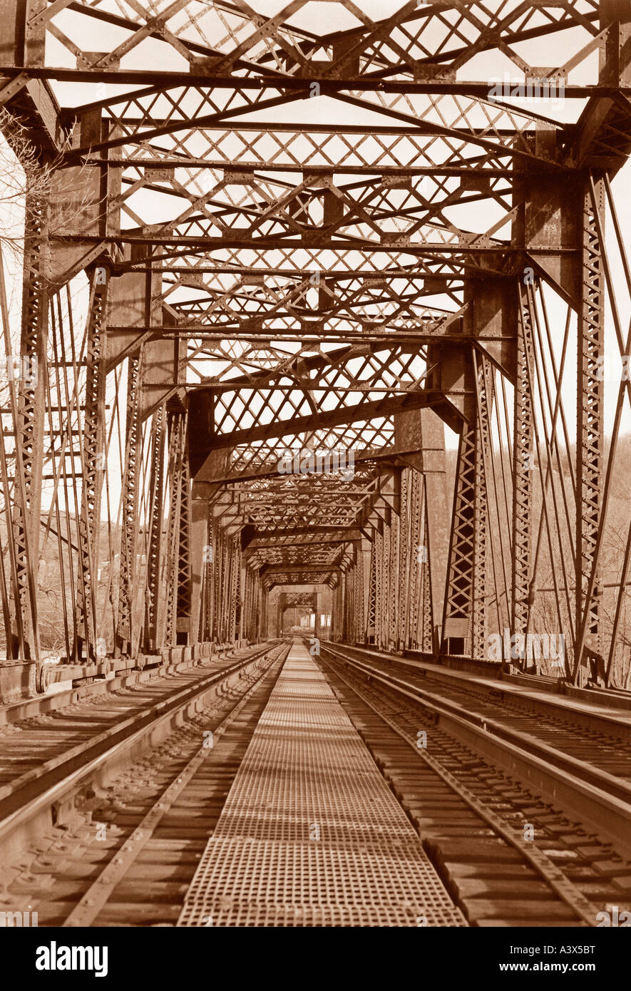 Steel railroad bridge near Susquehanna Pennsylvania Stock Photo Alamy