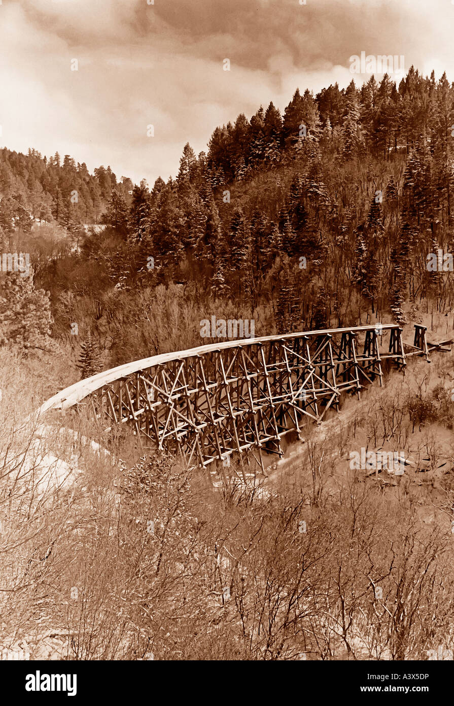 Mexican Canyon railroad trestle near Cloudcroft New Mexico Stock Photo