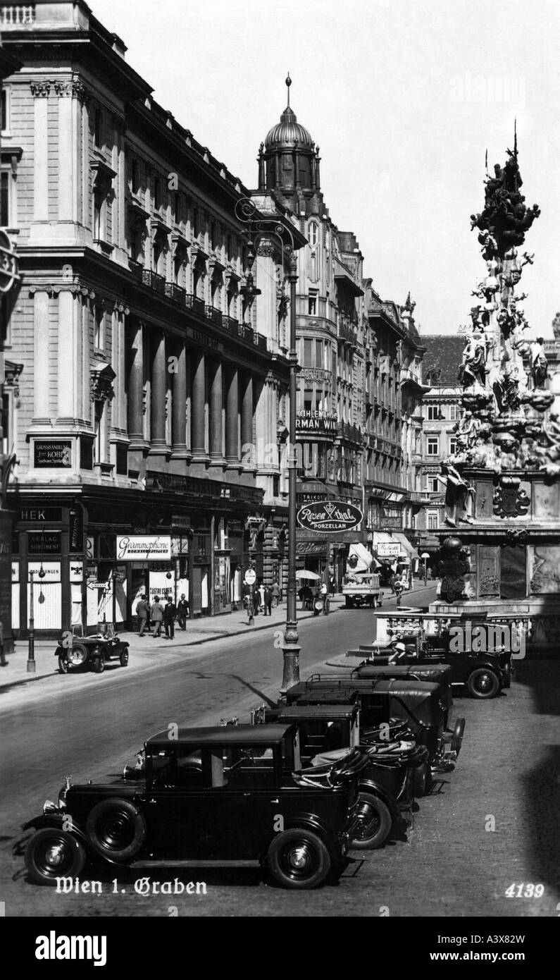 geography / travel, Austria, Vienna, street scenes, Graben, 1930s, Stock Photo