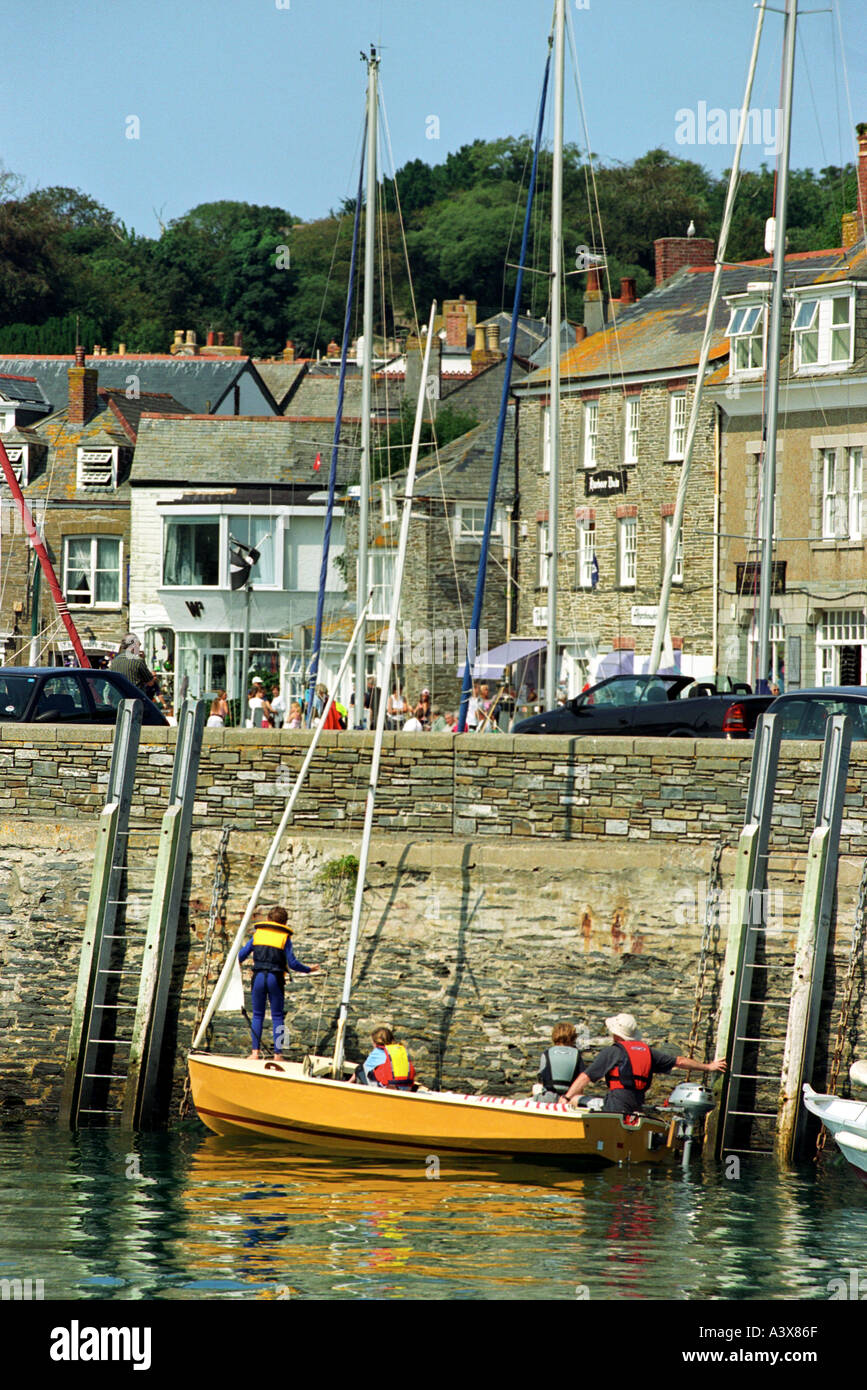 A boat moored in Padstow Harbour in Cornwall Britain UK Stock Photo Alamy