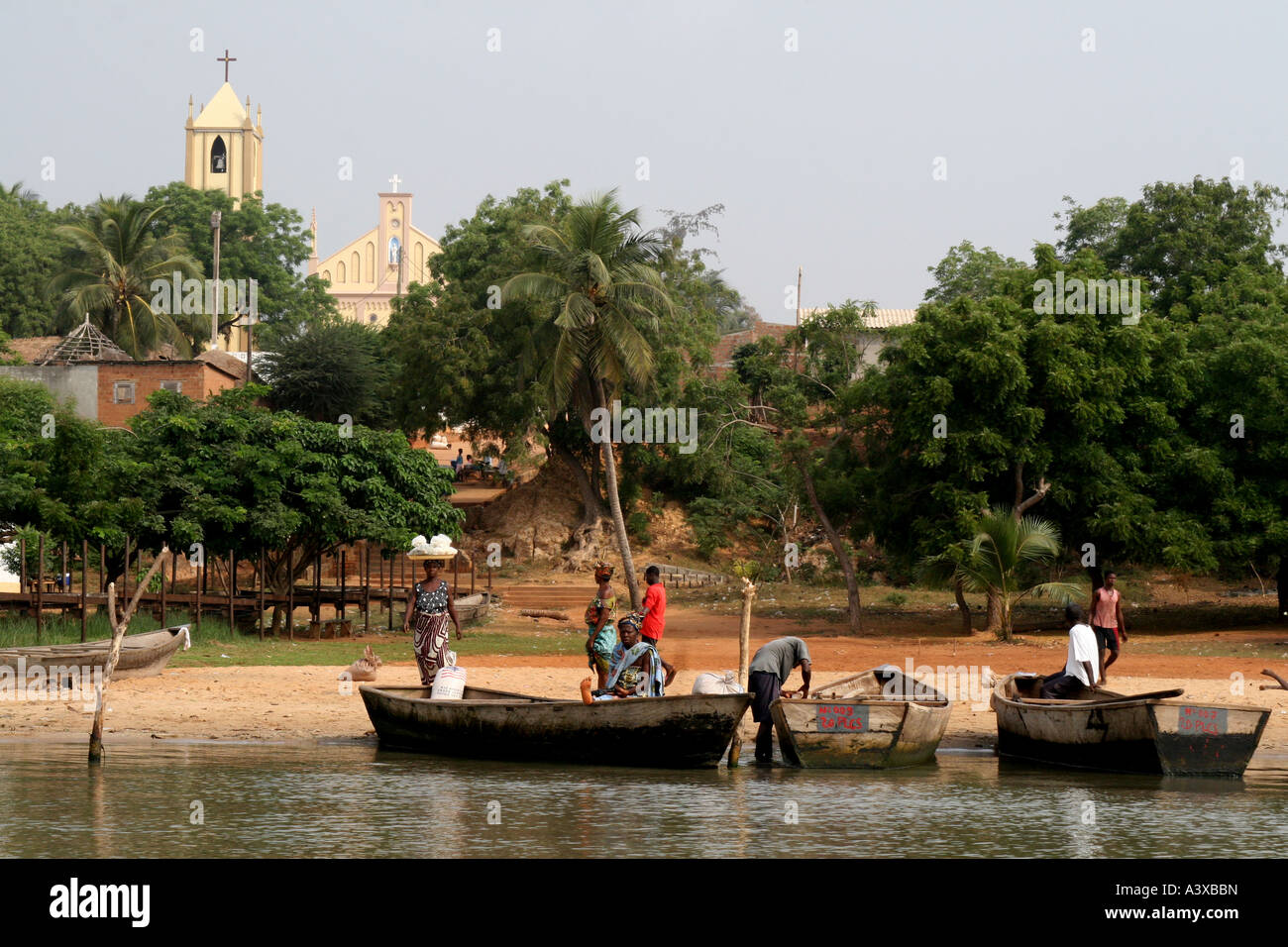View of Togoville as seen from the lake , Togo Stock Photo
