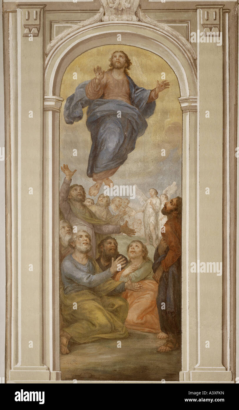 'fine arts, Brugger, Andreas, (1737 - 1812), painting, 'Ascension', circa 1792 / 1794, Saint Peter and Paul parish church, Buc Stock Photo