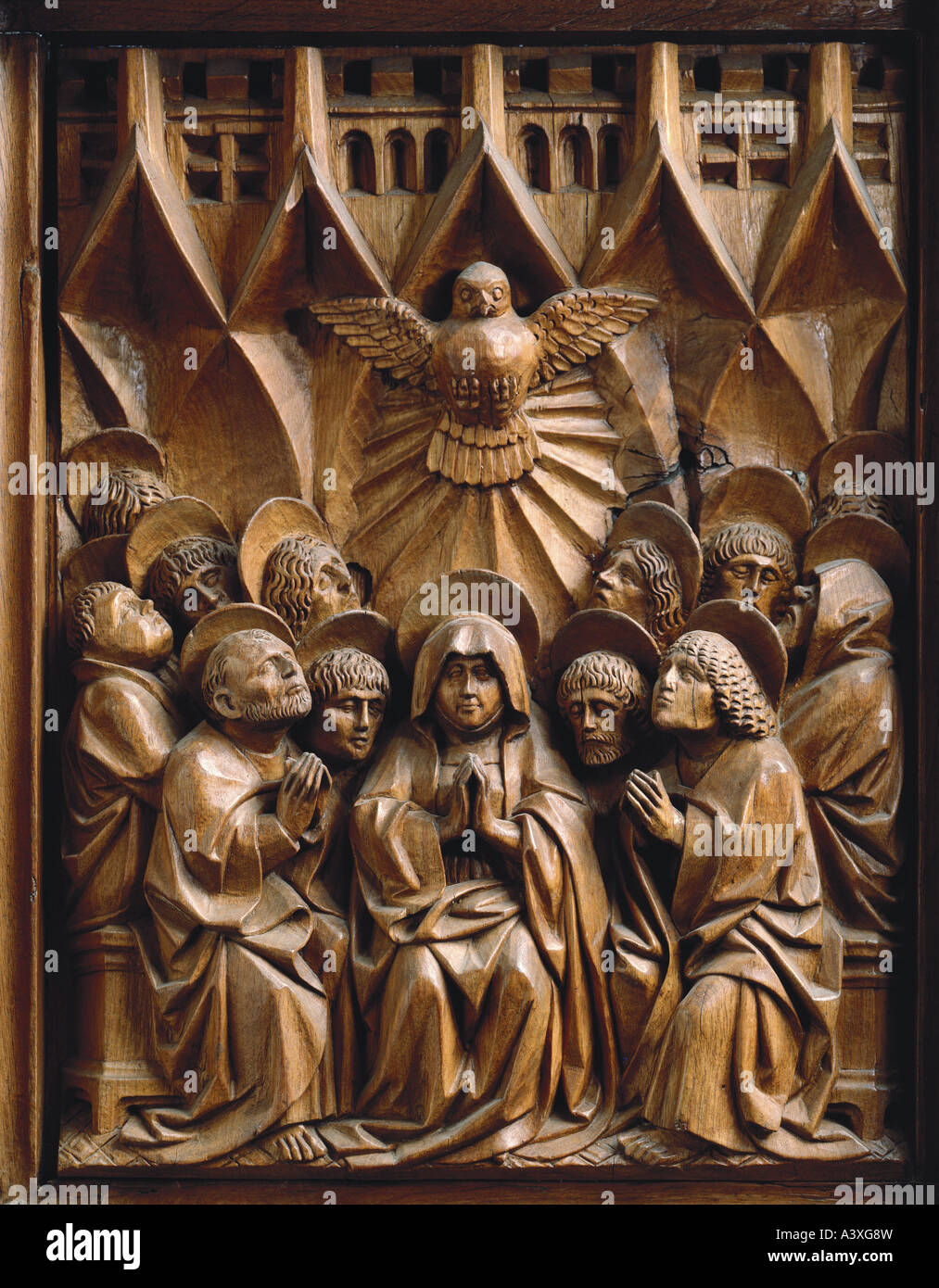 fine arts, religious art, Holy Spirit, Pentecost, carving by