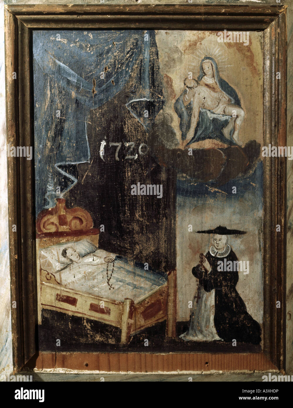 fine arts, religious art, Saint Mary, pieta, painting, votive picture