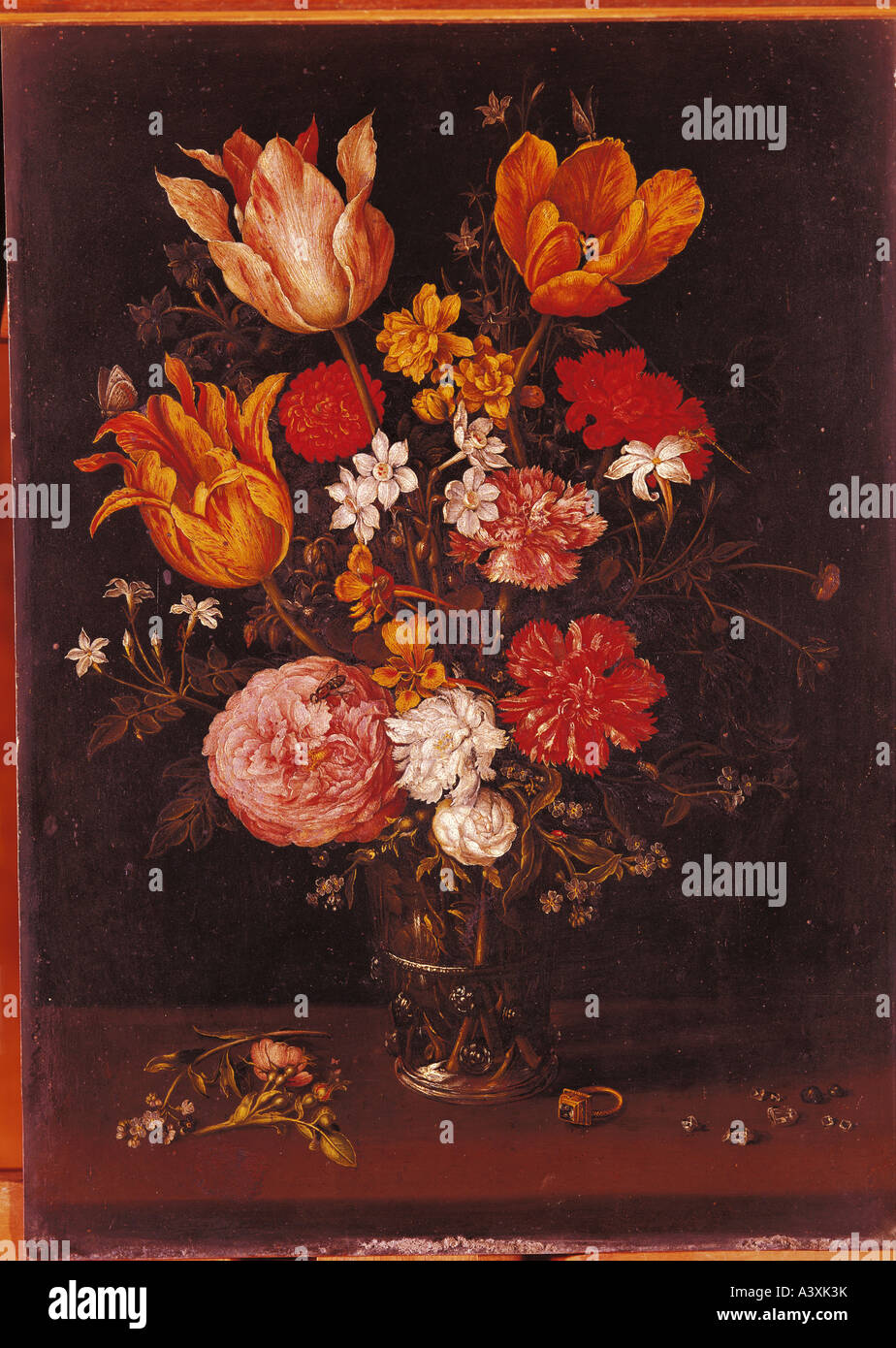 'fine arts, Brueghel, Jan the Elder, (1568 - 1625), painting, 'flower still life', Accademia Carrara, Bergamo, historic, histo Stock Photo
