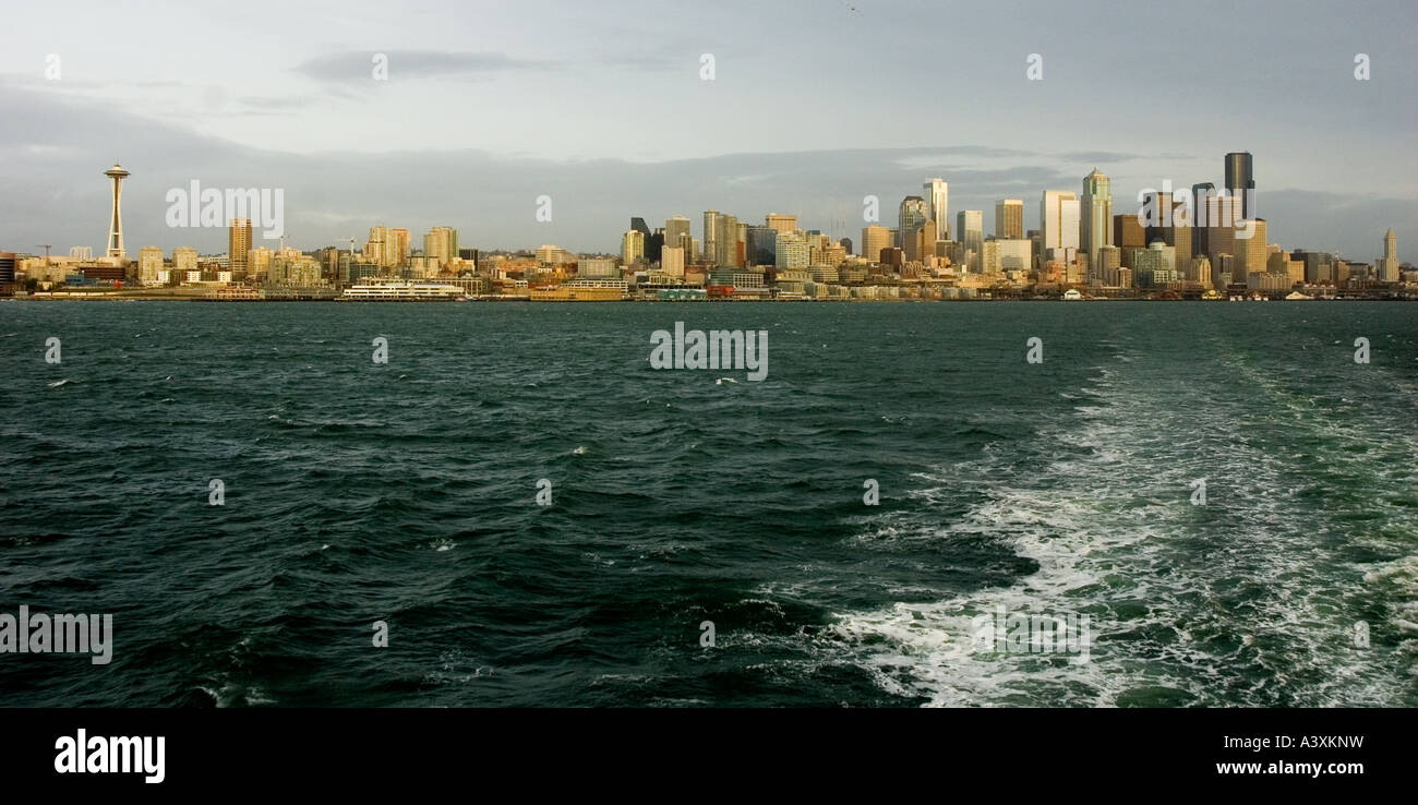 Seattle Washington from Puget Sound Stock Photo Alamy