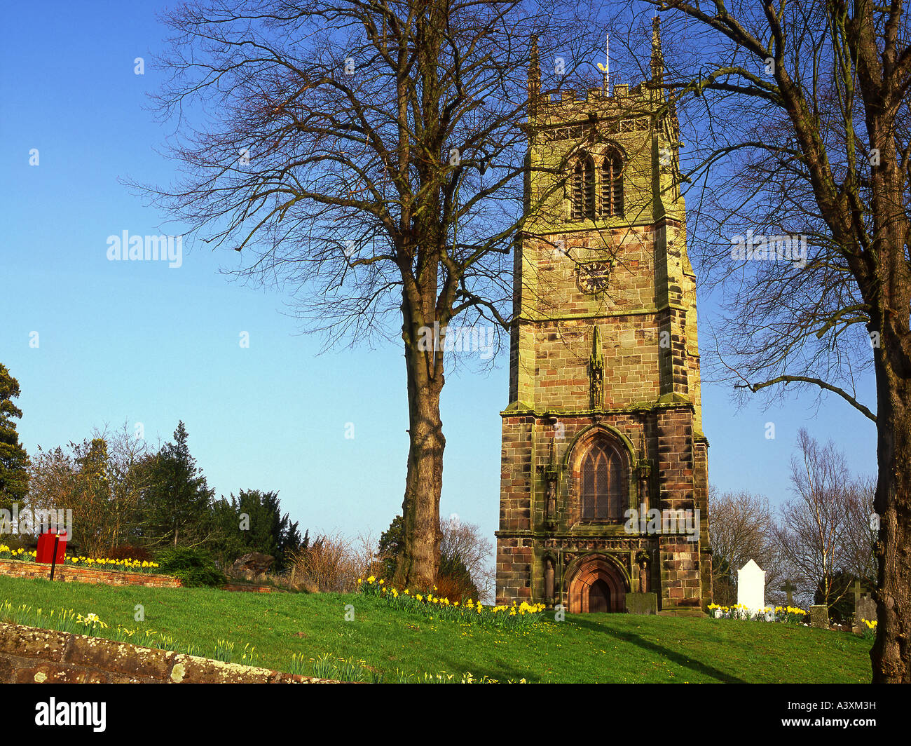 St Chad's Church Tower, Wybunbury, Near Nantwich, Cheshire, England, UK