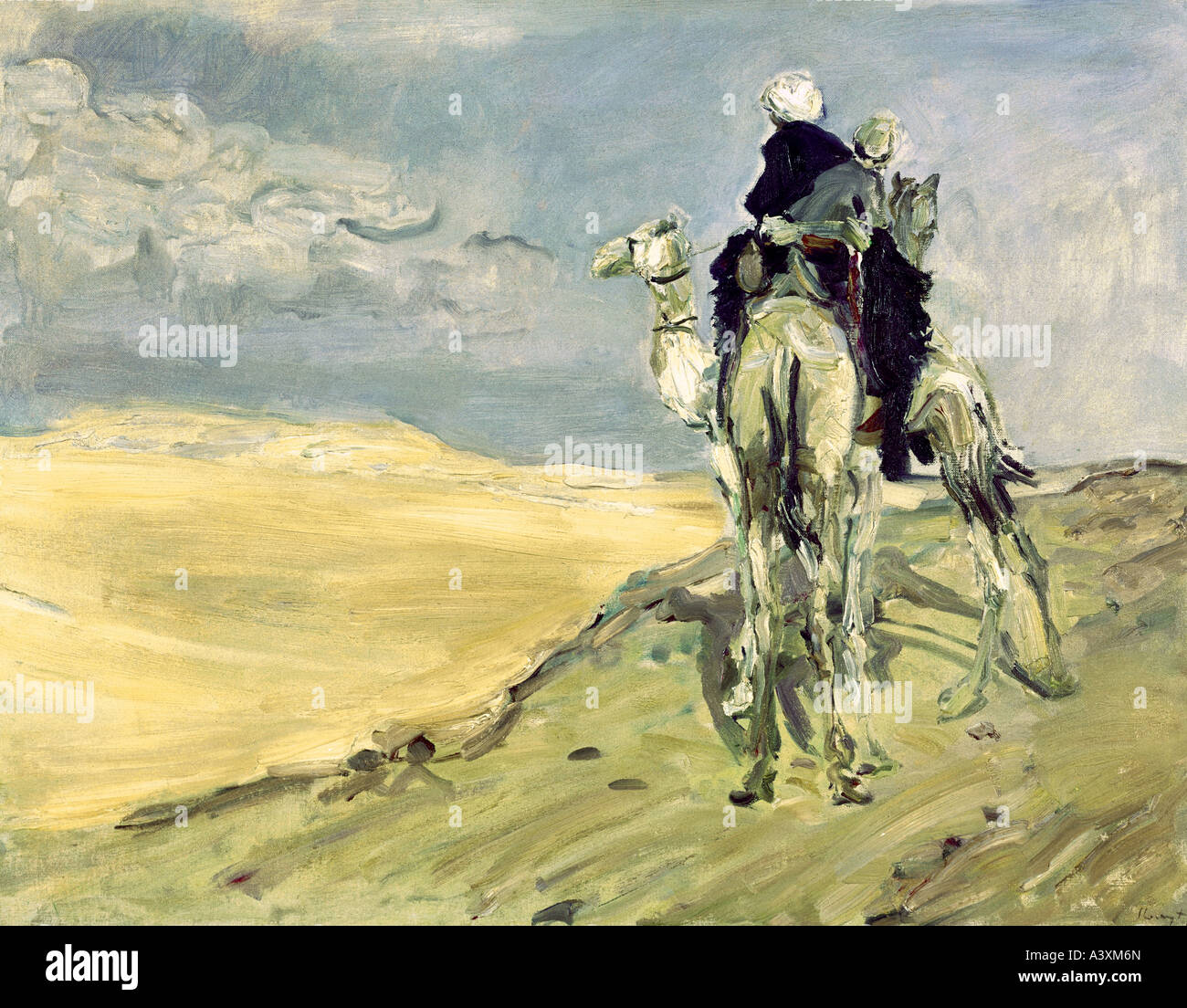 'fine arts, Slevogt, Max (8.10.1868 - 20.9.1932), painting 'Sandsturm in der Wüste', 1914, Gemäldegalerie Dresden German impre Stock Photo
