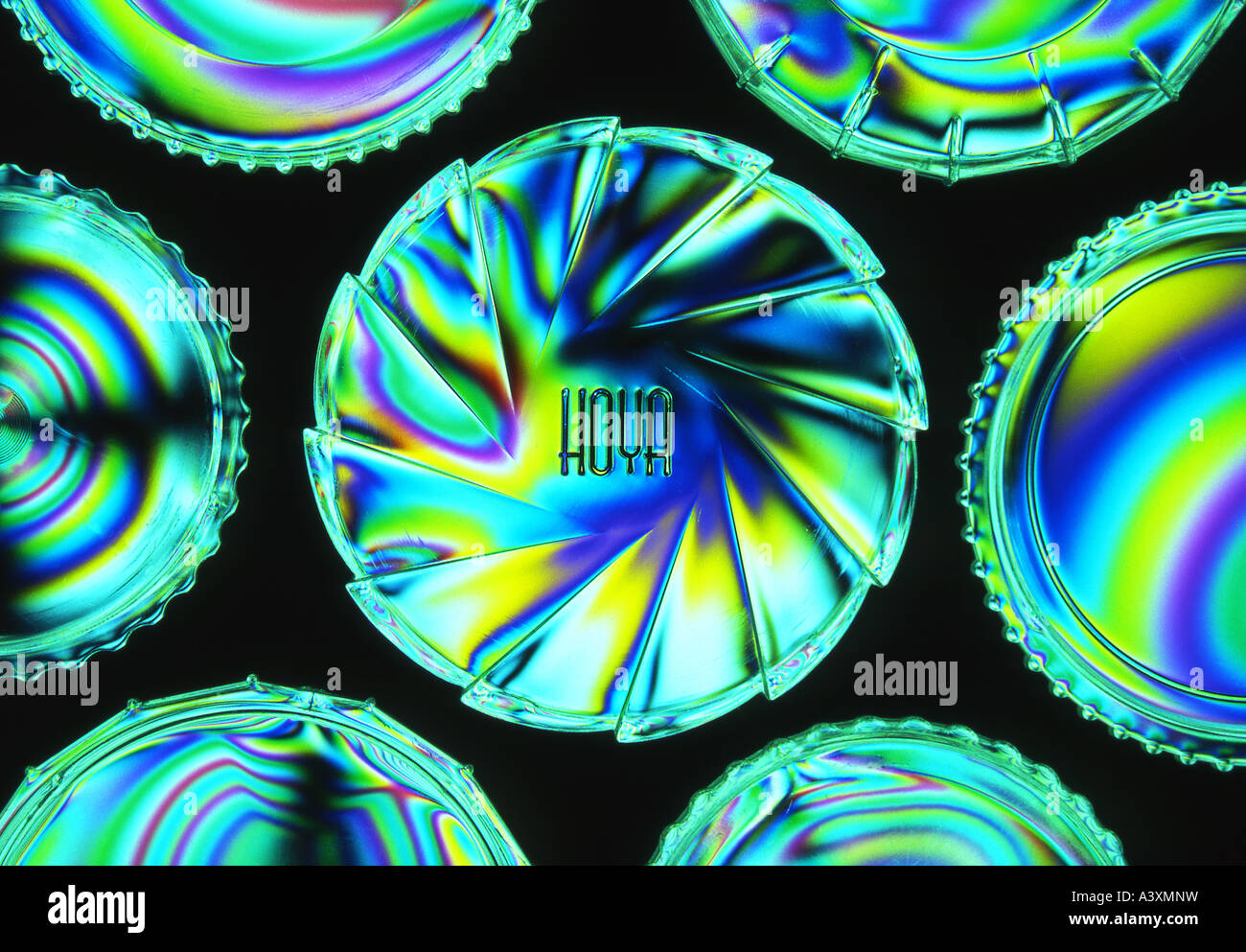 Abstract Pattern Made by Cross Polarisation of Light Stock Photo