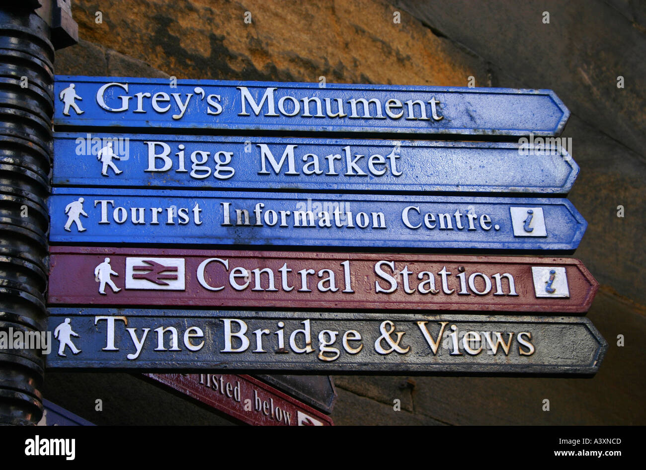 Dean Street Information Sign in Newcastle Upon Tyne North East of England UK Stock Photo
