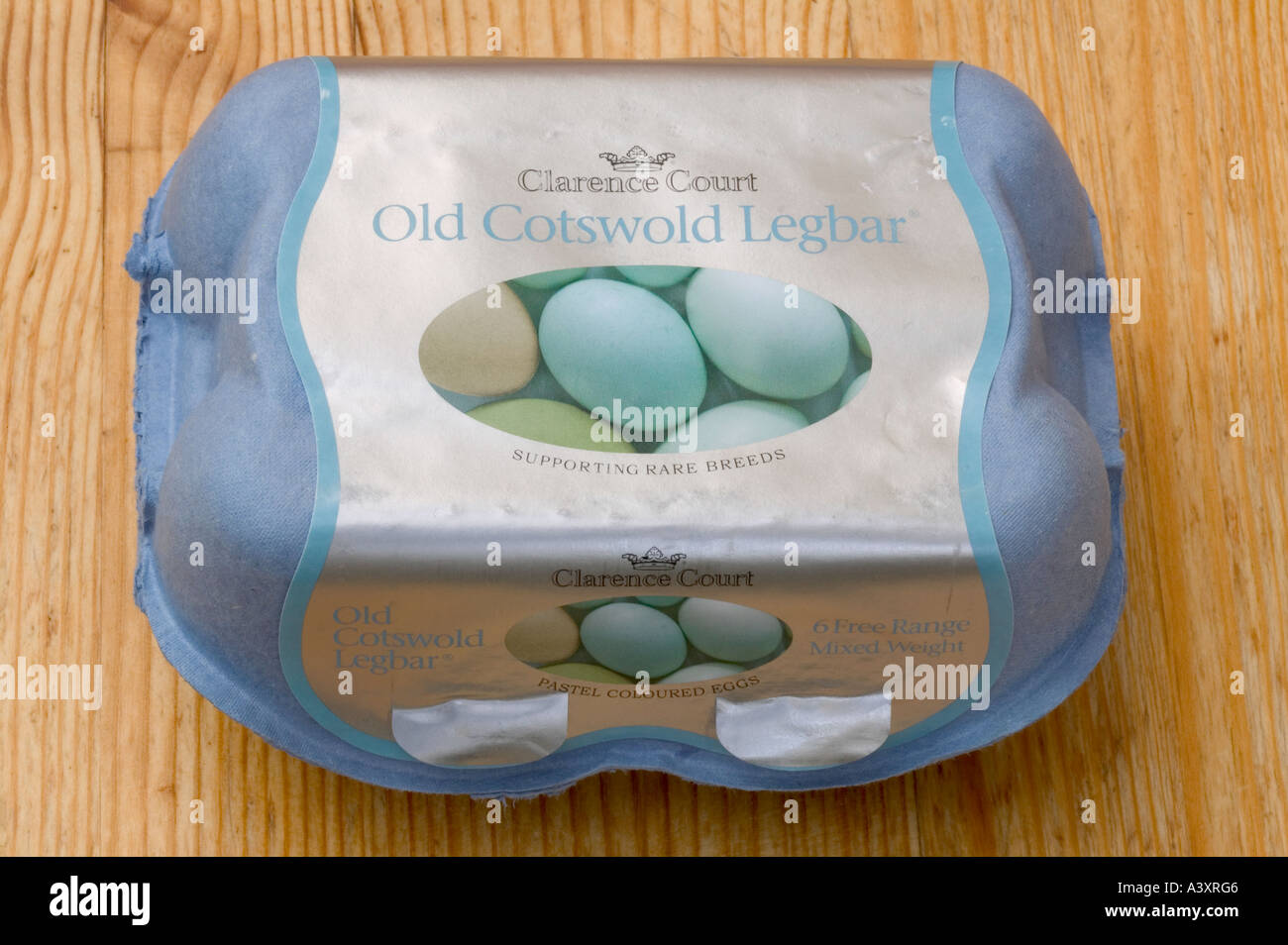 rare breed free range eggs from Old Cotswold Legbar chickens Stock
