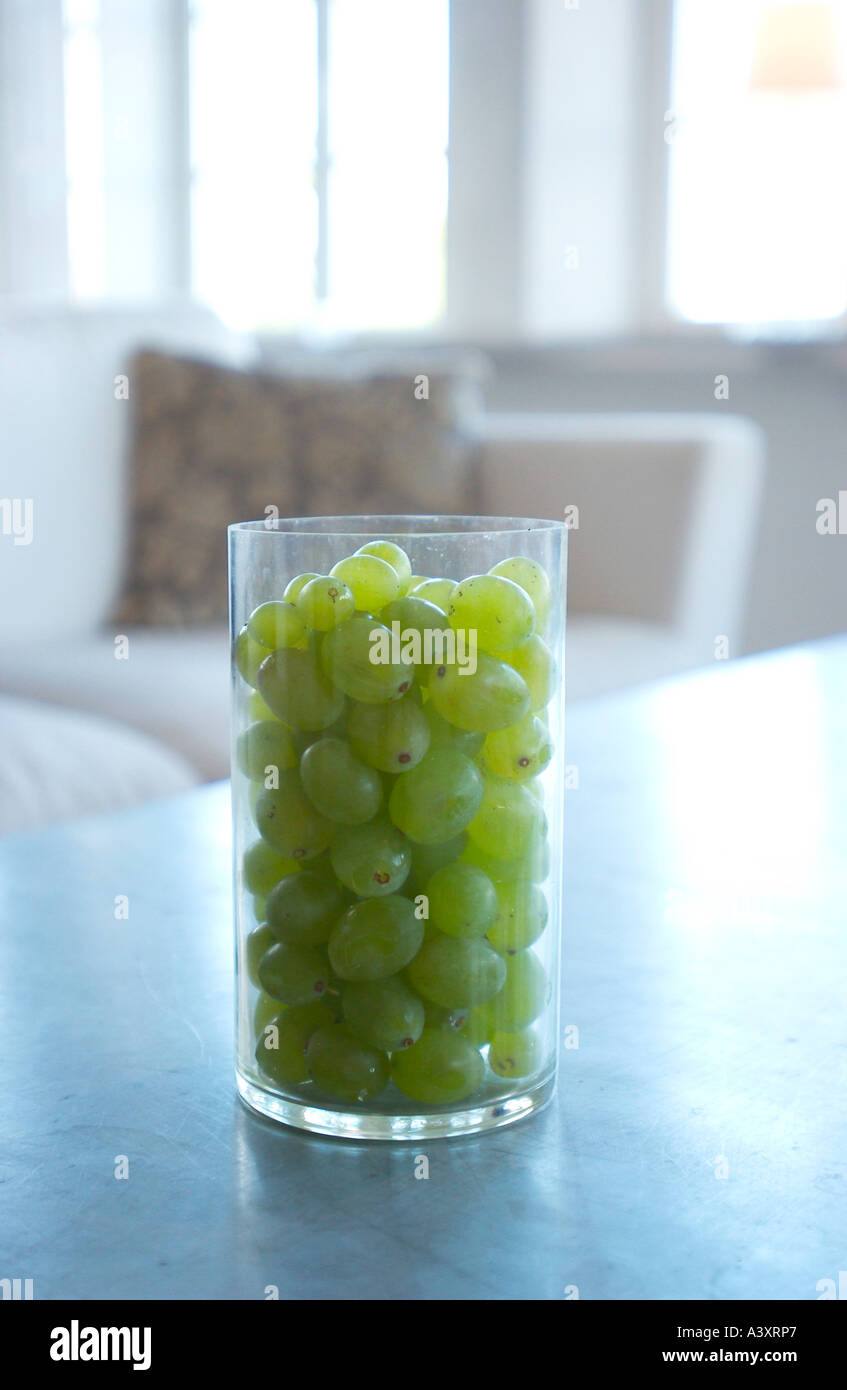 grapes in a glass Stock Photo Alamy