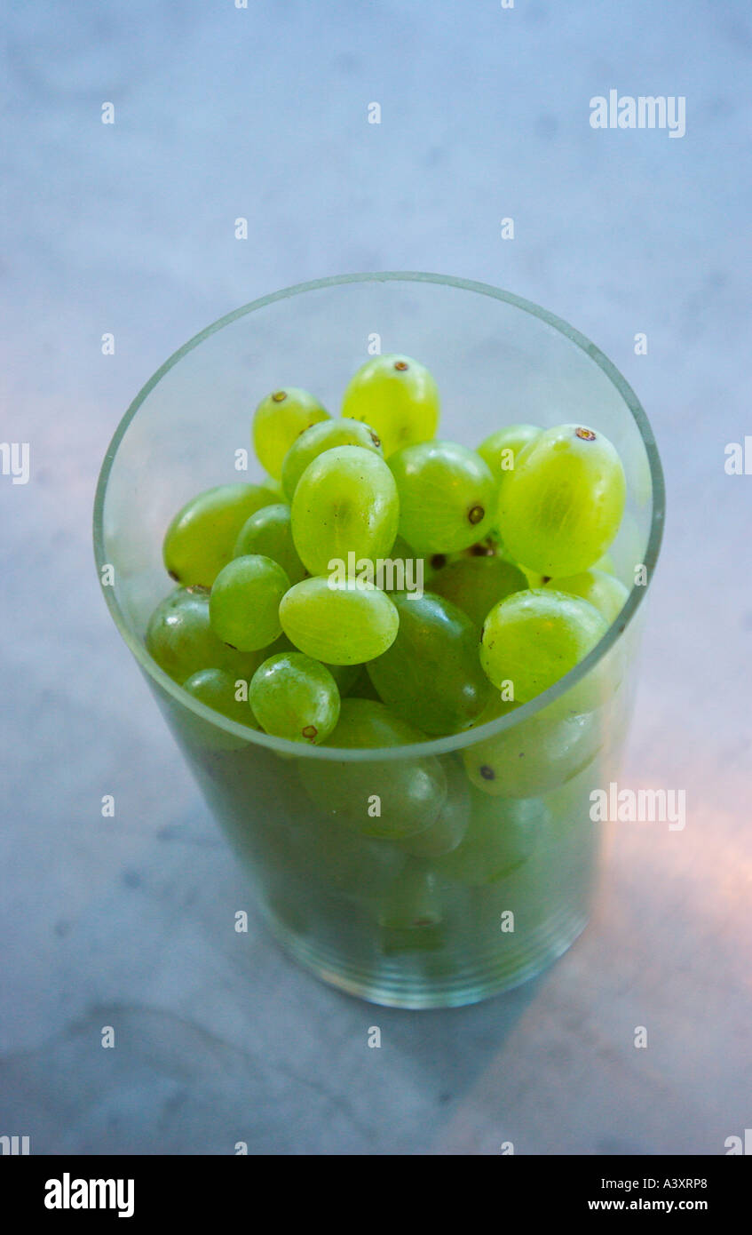 grapes in a glass Stock Photo Alamy