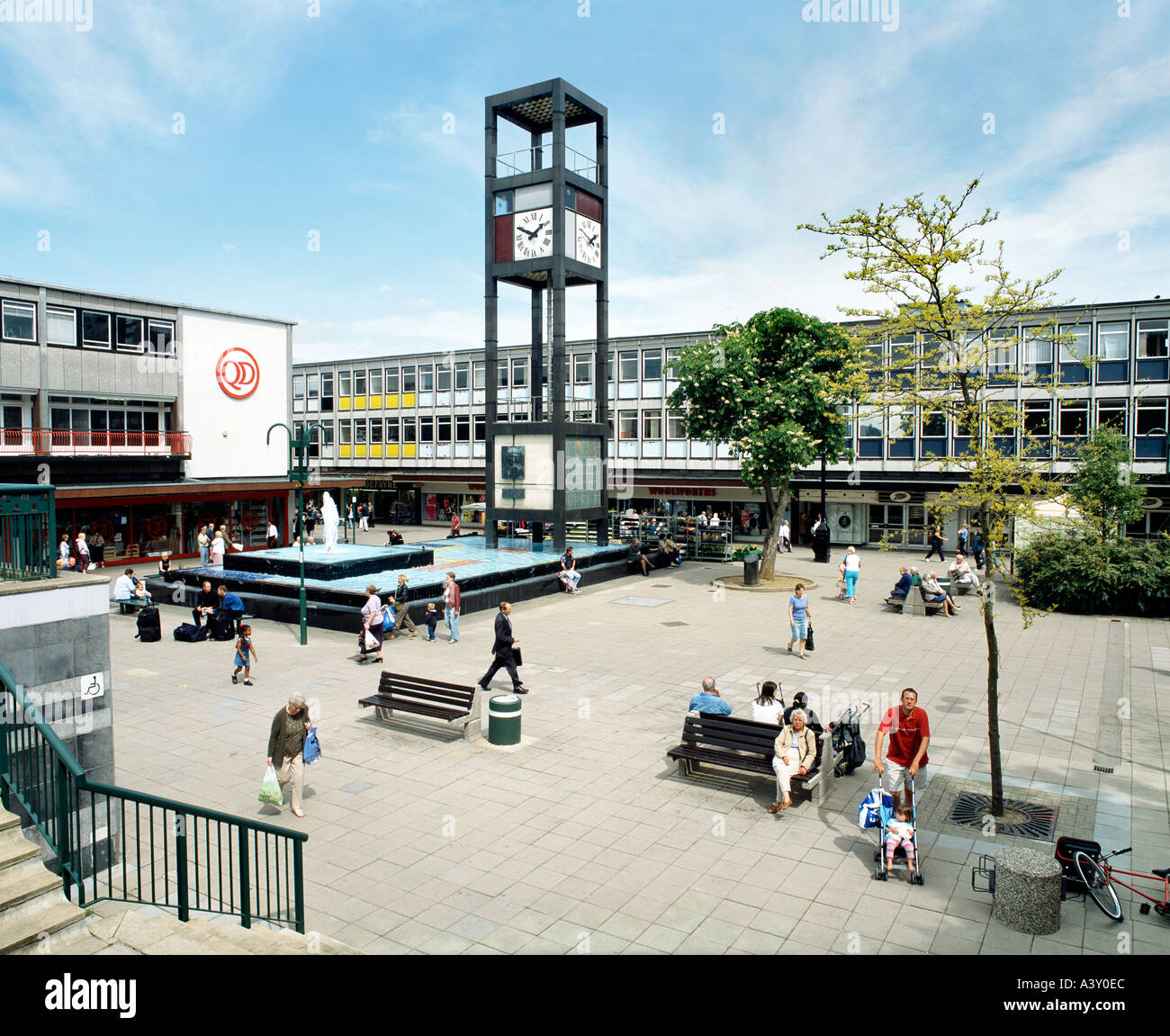 The square in the centre of Stevenage new town, Hertfordshire. Stock Photo