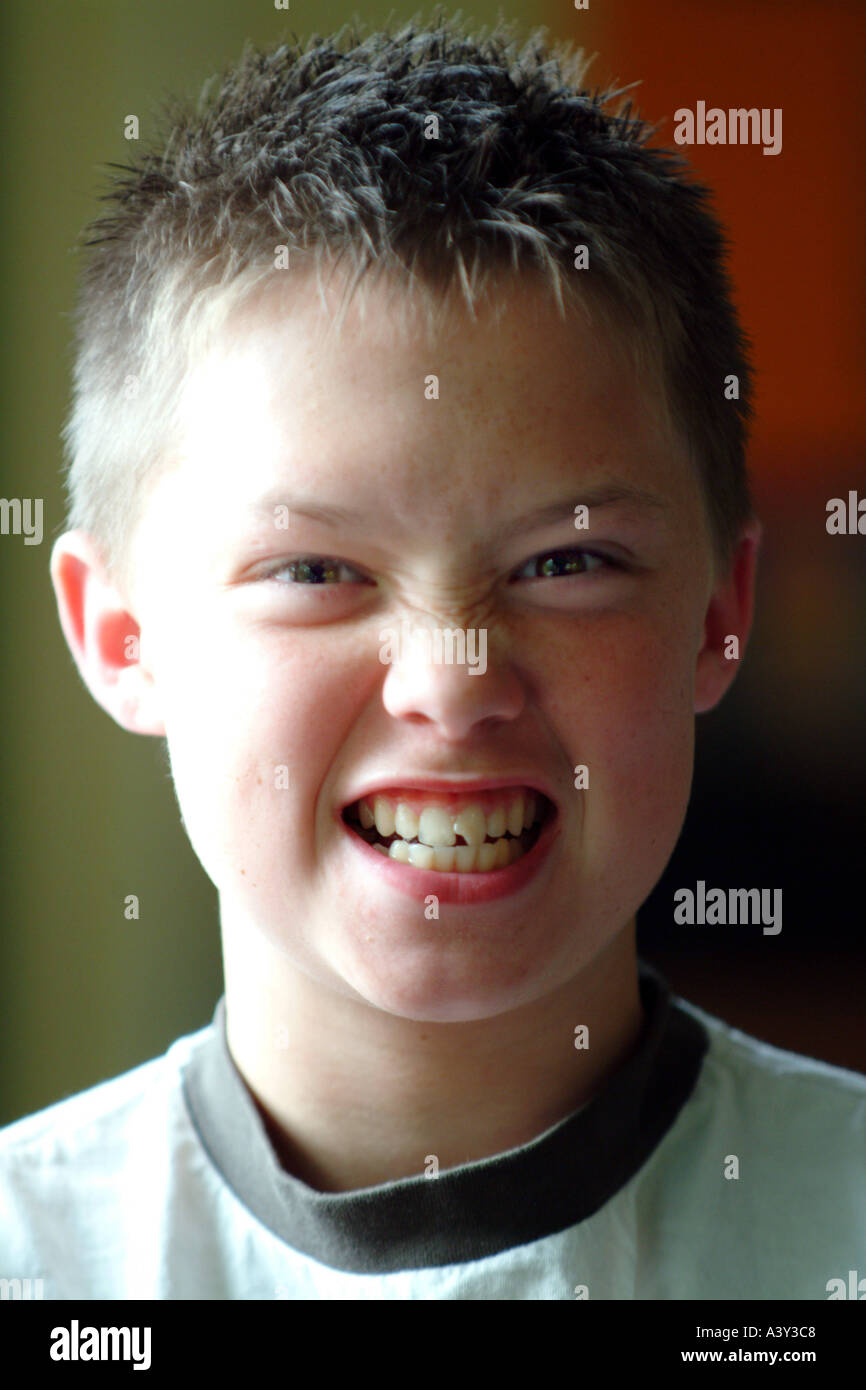 portrait face head boy male adolescent 13 Stock Photo Alamy