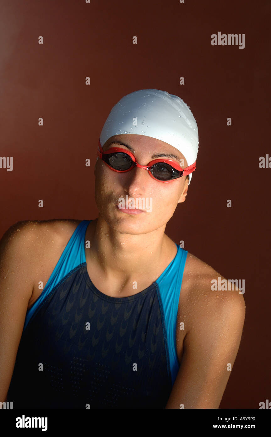 Portrait of a Female Swimmer Stock Photo - Alamy