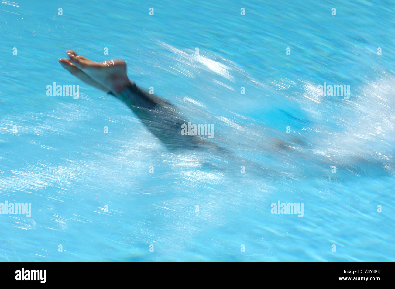 Female Swimmer Diving Stock Photo Alamy