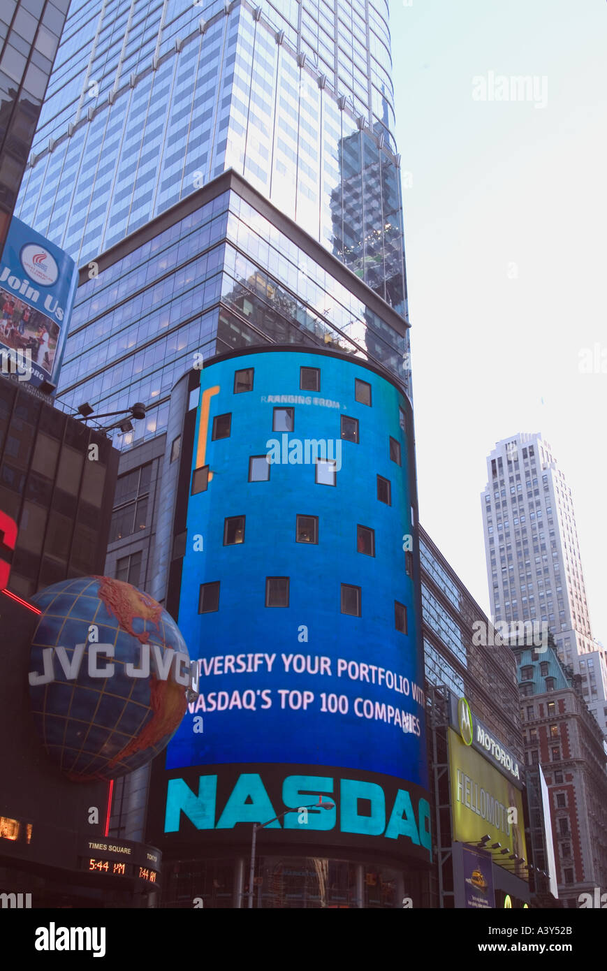 Building advertisements ads downtown Manhattan New York City Stock