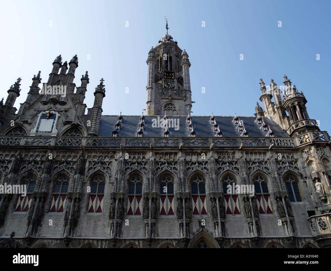 Built between 1452 and 1520 the city hall in Middelburg is a stunning example of 15th century architecture Stock Photo