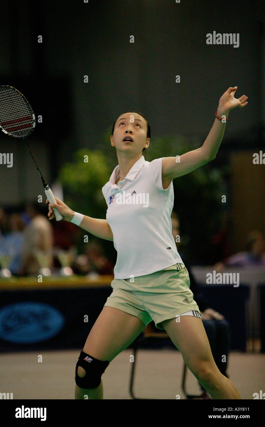 Pi Py Hongyan at French Open Badminton Championship in Paris Saturday 20 March 2004 Stock Photo