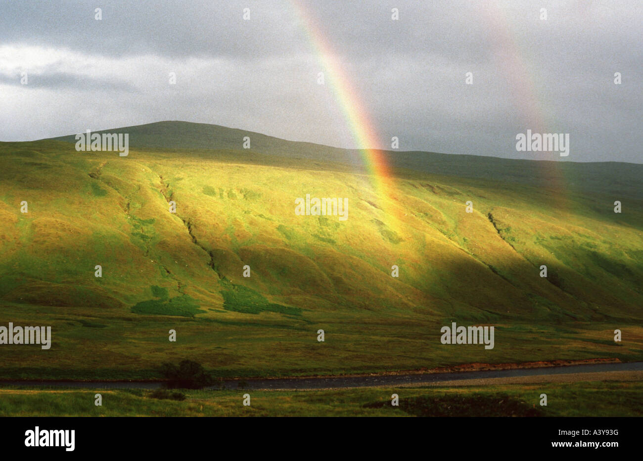 rainbow above Scottisch Highlands, United Kingdom, Scotland Stock Photo