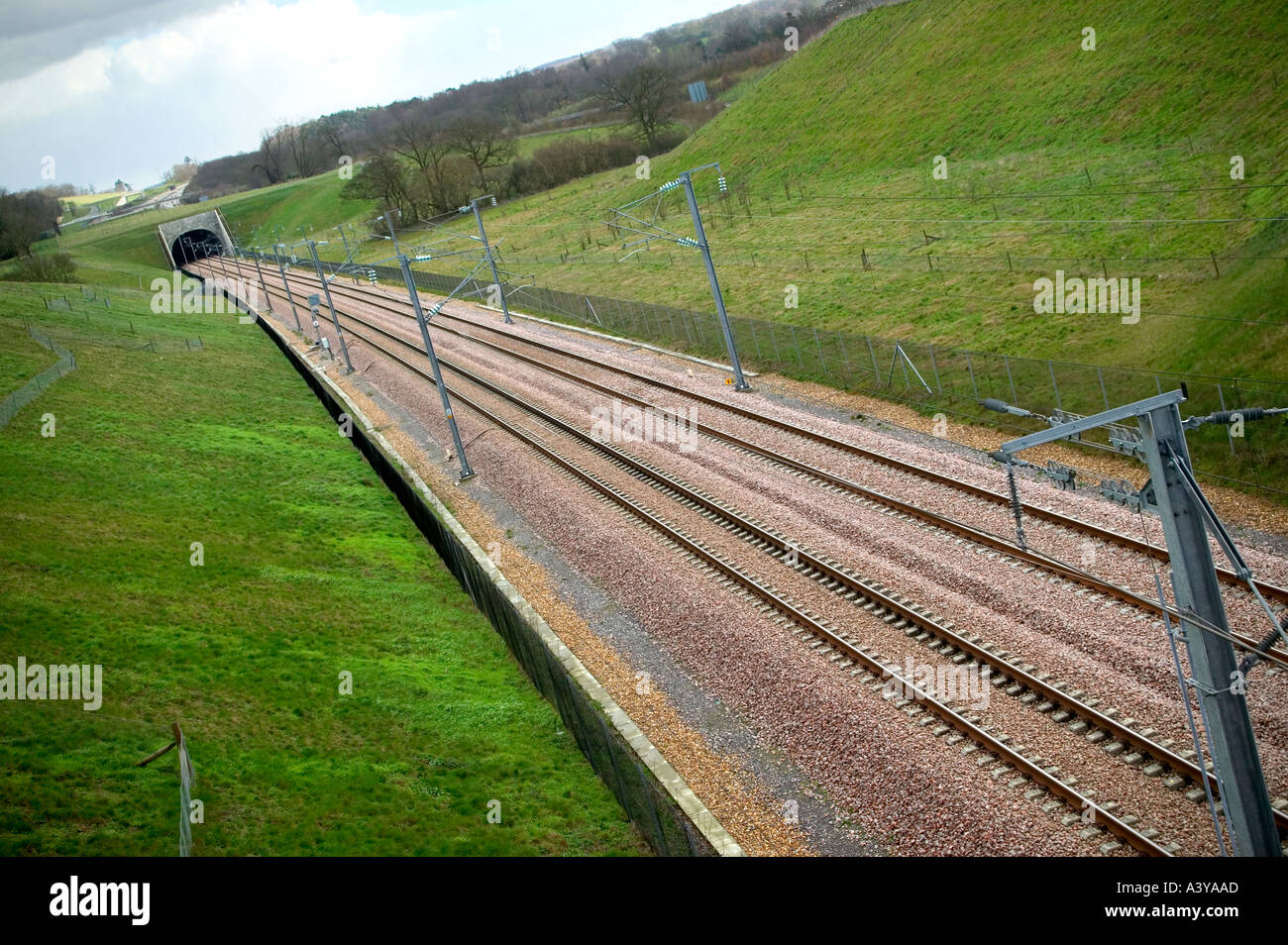 Eurostar train track Stock Photo Alamy