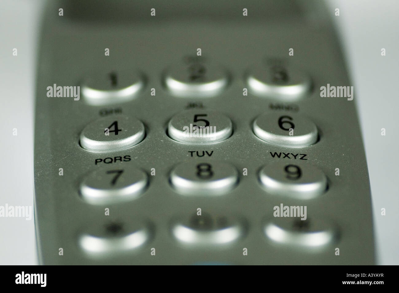 Close Up of Phone with Focus on Numbers 4 5 6 Stock Photo