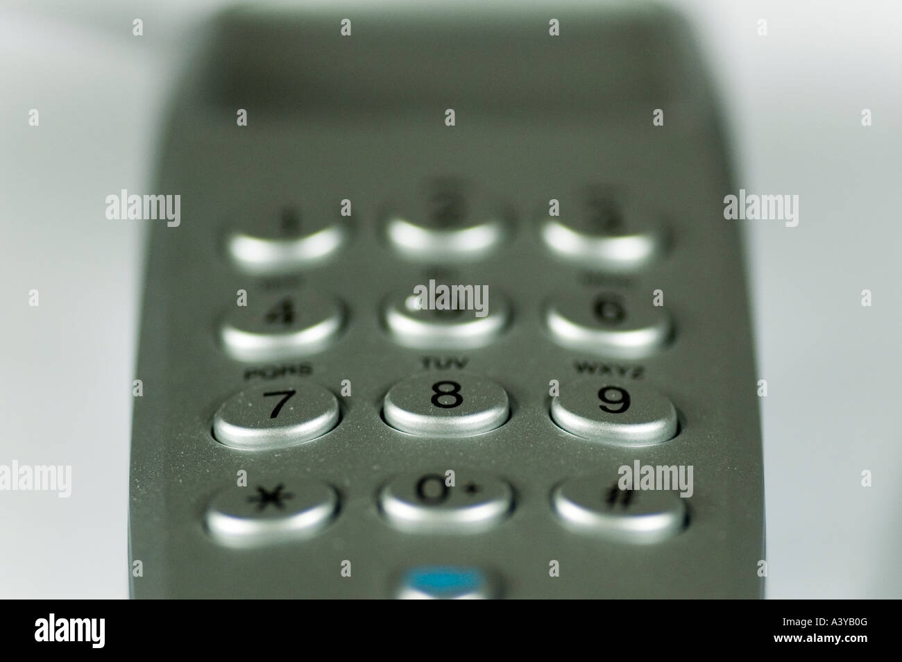Close Up of Phone with Focus on Numbers 7 8 9 Stock Photo