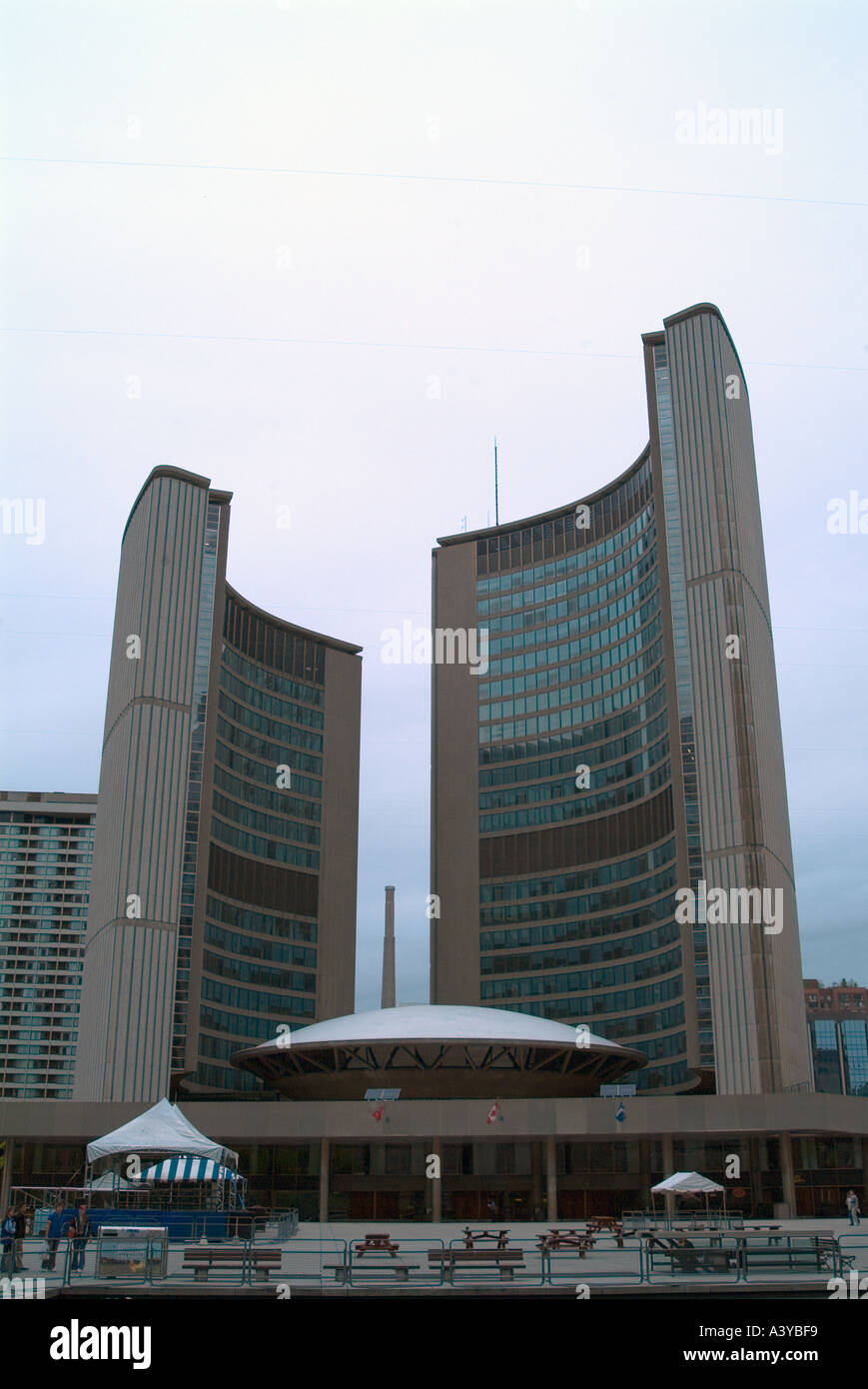 Two Buildings Semi Circle Modern Design Structure Downtown Toronto