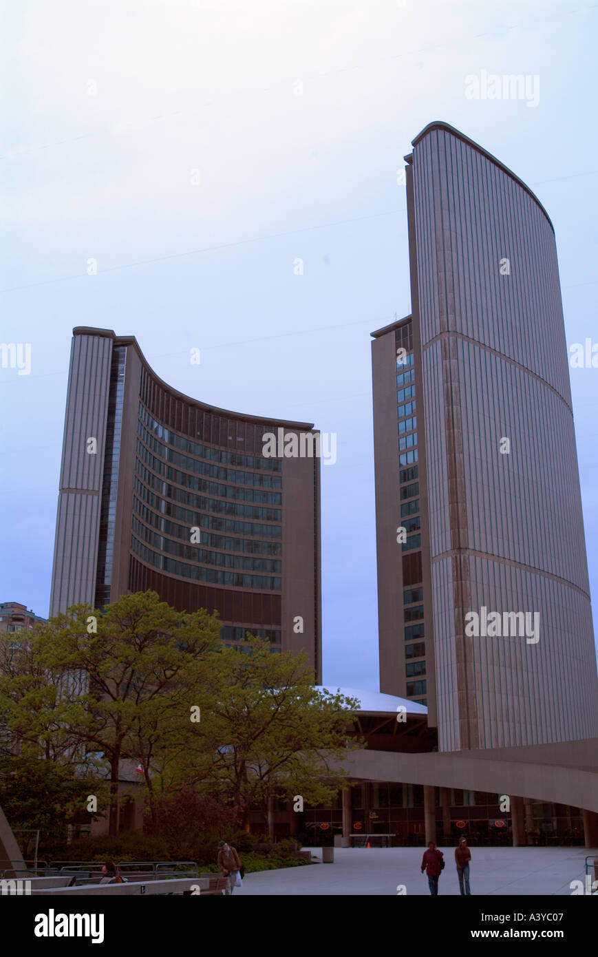Two Buildings Semi Circle Modern Design Structure Downtown Toronto