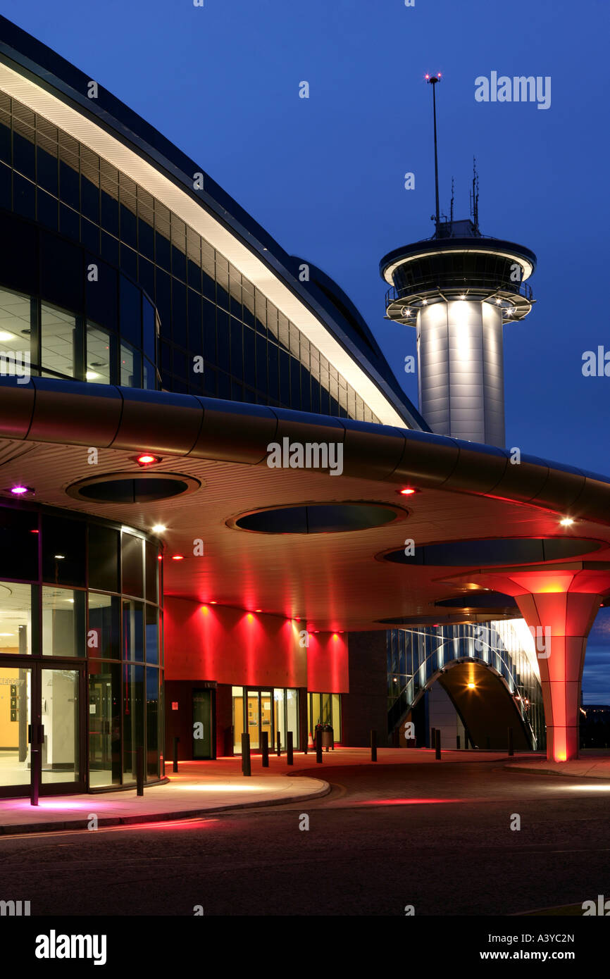 Aberdeen exhibition and conference centre in early dawn light with
