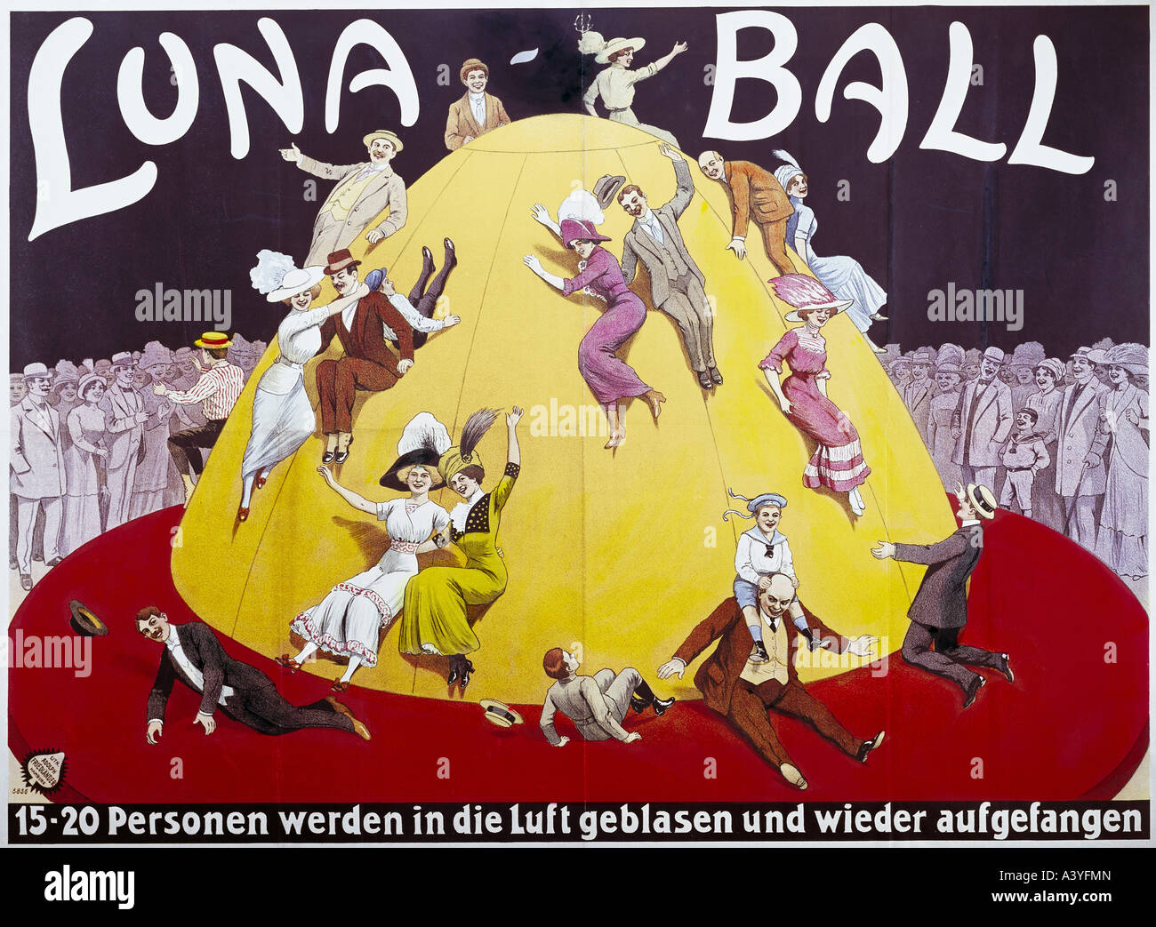 festivity, fairs, carny, Luna ball, poster, colour lithograph, print by Adolph Friedländer, Hamburg, 1913, Stock Photo
