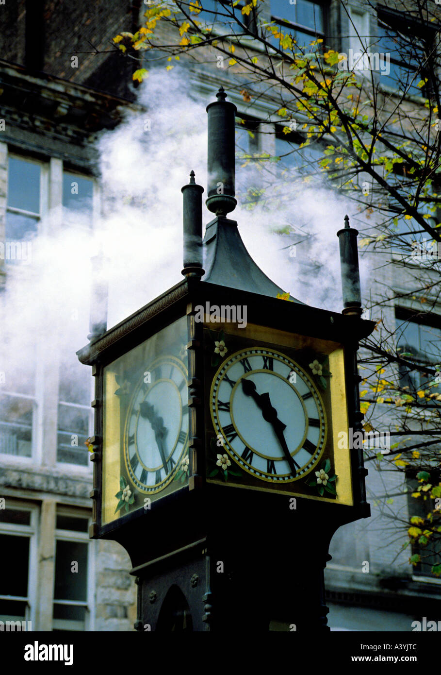 steam clock city of vancouver old town gastown province of british