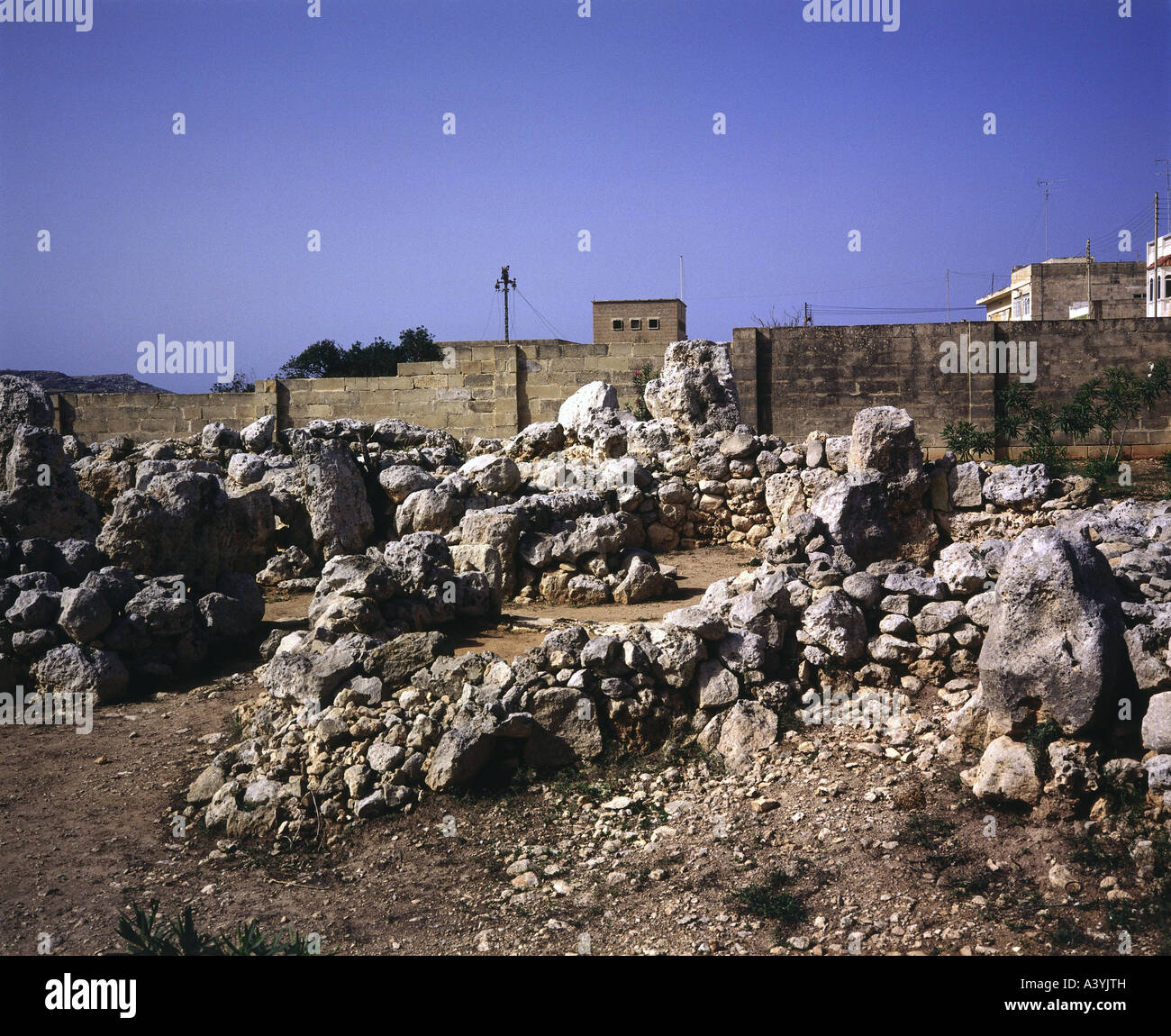 travel /geography, Malta, Mgarr, buildings, Ta Hagrat temple, circa 3800 - 3600 B.C., historic, historical, Europe, architecture, early history, prehistory, megalith, megaliths, culture, religion, Magna Mater, UNESCO world heritage, Stock Photo