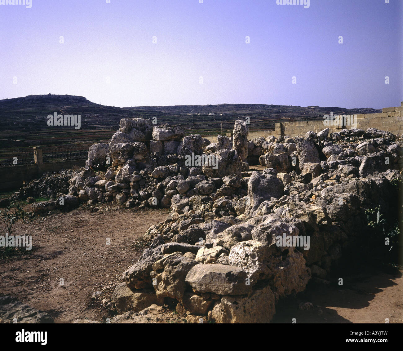 travel /geography, Malta, Mgarr, buildings, Ta Hagrat temple, circa 3800 - 3600 B.C., historic, historical, Europe, architecture, early history, prehistory, megalith, megaliths, culture, religion, Magna Mater, UNESCO world heritage, Stock Photo