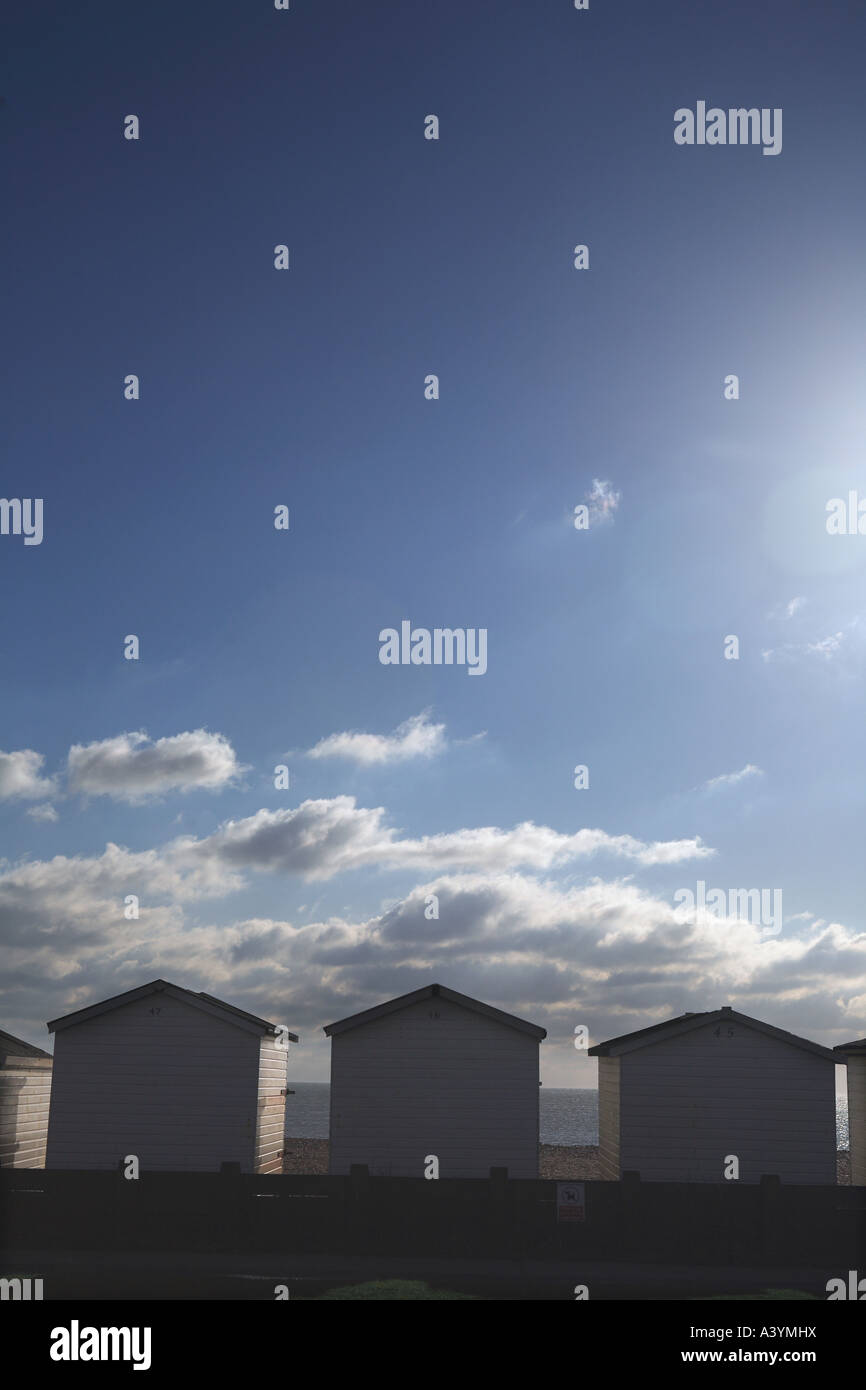Beach Huts Lancing East Sussex uk Stock Photo Alamy